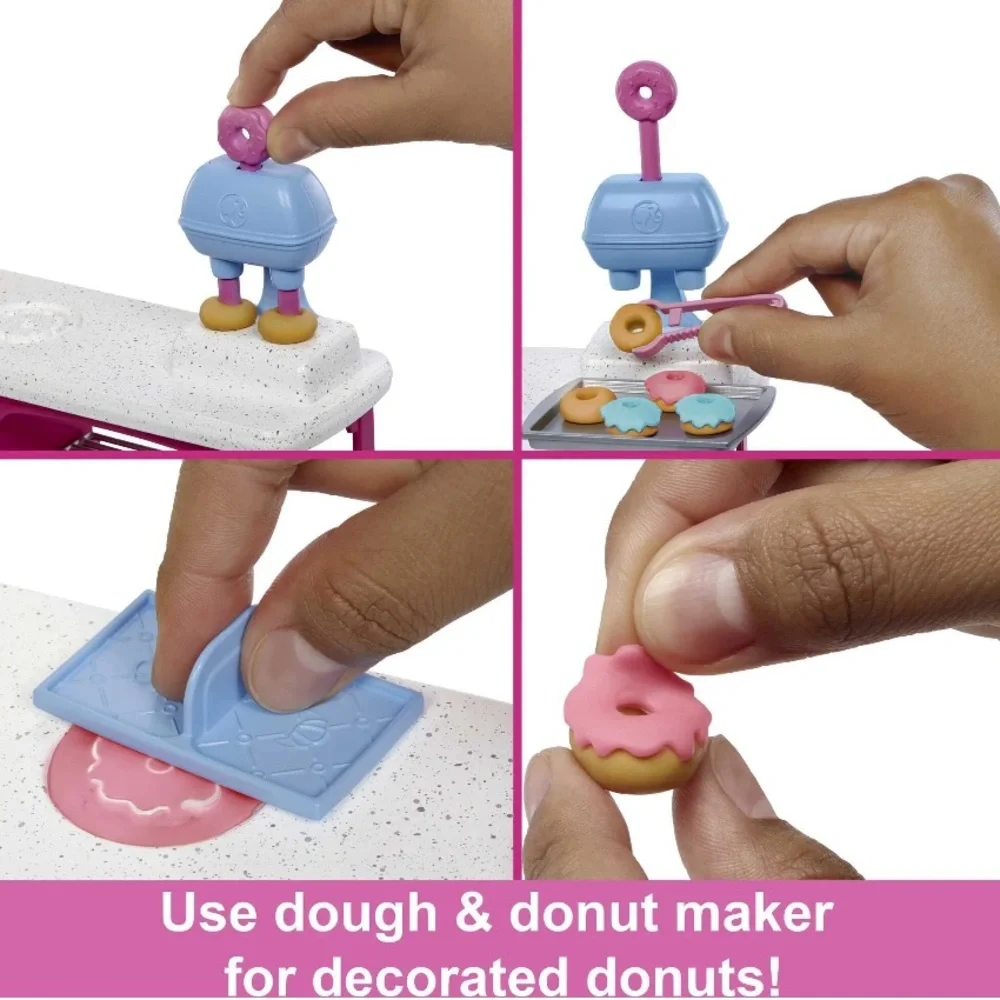 NWT Barbie It Takes Two Café Playset Kitchen 18 Pastry Making Accessories Dough